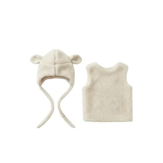 Photo of Handmade Toddler Faux Sherpa Lamb Costume – Cozy sleeveless Top & Hat