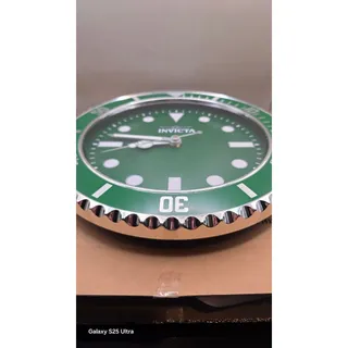 Photo of Invicta Pro Diver Wall Clock Green Dial Large Size 14 in.