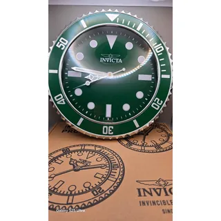 Photo of Invicta Pro Diver Wall Clock Green Dial Large Size 14 in.