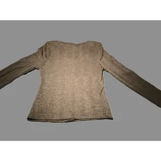 Photo of Universal Thread Women's Ribbed Button Front Long Sleeve Top Brown Sz Small
