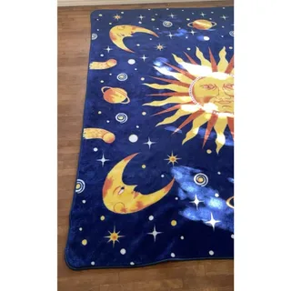 Photo of Vintage 90s Celestial Sun Moon Stars Plush Blanket Whimsigoth Y2K 87x83