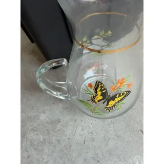 Photo of Vintage West Virginia Glass Co. Butterfly Pitcher 10 in.