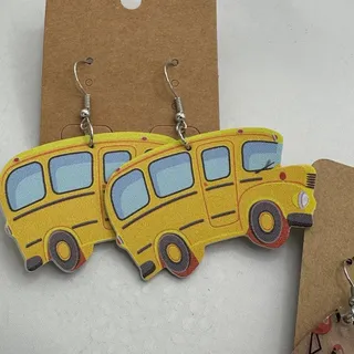 Photo of School Bus dangle Earrings