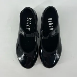 Photo of Bloch Tap Shoes Girls Size 9.5 Black Mary Jane Patent Faux Leather