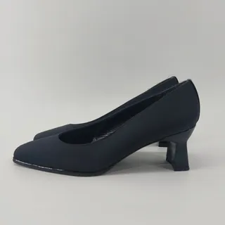 Photo of Stuart Weitzman Pumps Womens Size 7B Stuart Fabric Square Black Heels