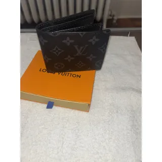 Photo of LV Black & Gray Monogram Eclipse Canvas Bifold Wallet with ID Window