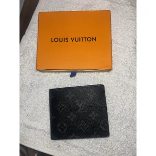 Photo of LV Black & Gray Monogram Eclipse Canvas Bifold Wallet with ID Window