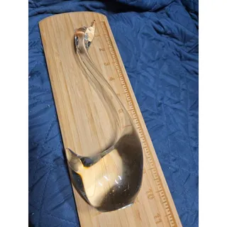 Photo of Clear Glass Swan Figurine 10" paper weight