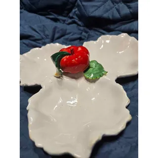 Photo of Italian Ceramic Apple Divided Serving Dish