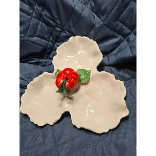 Photo of Italian Ceramic Apple Divided Serving Dish