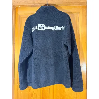 Photo of Walt Disney World Jacket Womens Medium Black Full Zip Sherpa Fleece Mickey Mouse