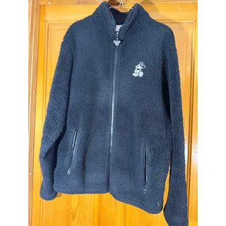 Photo of Walt Disney World Jacket Womens Medium Black Full Zip Sherpa Fleece Mickey Mouse