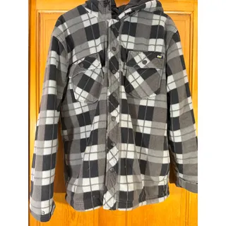 Photo of CAT Caterpillar Men’s M Gray Watch Buffalo Plaid Active Fleece Work Jacket