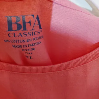 Photo of BFA Classics Bubblegum Pink Short Sleeve Knit Top Women’s XL Estate Cotton Blend