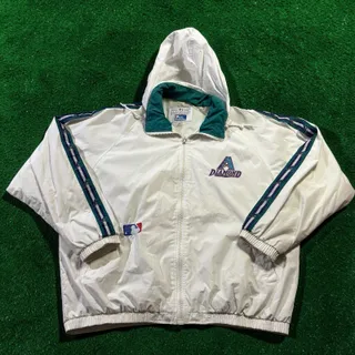 Photo of Vtg 90s Arizona Diamondbacks Pro Player Windbreaker Jacket White MLB Men's XL