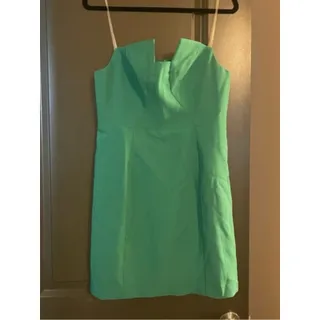 Photo of Karlie Kelly Green Mini Dress with Notch Neckline size large but runs small