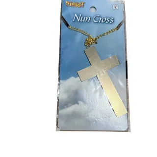 Photo of Halloween Spirit Gold Toned Cross Necklace For Nun Monk Priest 4 Inches