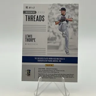 Photo of Lewis Thorpe 2020 Absolute Threads ROOKIE JERSEY #RT-LT Minnesota Twins