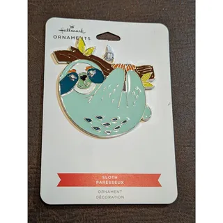 Photo of Hallmark Hanging Sloth Ornament Metal Enameled Christmas NEW