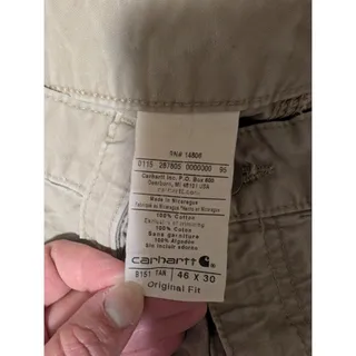 Photo of Carhartt * Stained * Work Pants B151 Mens 46x30 Beige Canvas Stains Grunge