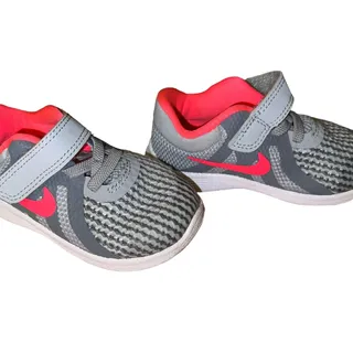 Photo of Nike Revolution 4 Girls Sneakers | Gray/Orange Toddler Size 6C | Athletic Shoes