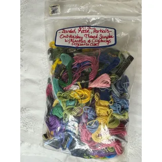 Photo of 3.5 OUNCES of Needlepoint/Embroidery Thread Sampler - Banded and UnBanded + Accs