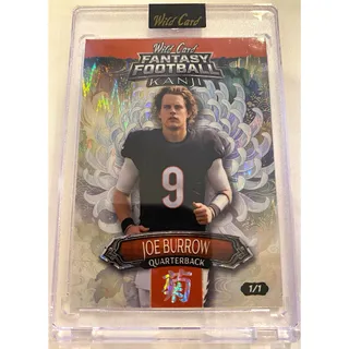 Photo of 2026 Wild Card Joe Burrow Fantasy Football Kanji Flower Platinum 1/1 FMKFPL2-JB