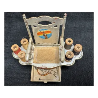 Photo of Alabama "Vulcan" Vintage Souvenir Rocking Chair Pin Cushion w/Drawer 