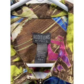 Photo of Chico's Abstract Additions Full Zip Long Sleeve Jacket Women's Size US 8 Small