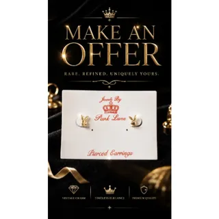 Photo of Vintage Park Lane Payboy Bunny Gold Tone Pierced Post Stud Earrings NOS NEW