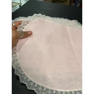 Photo of VTG Pink Lace-Trim Oval Placemats - Set of 3 cottagecore  girly pop