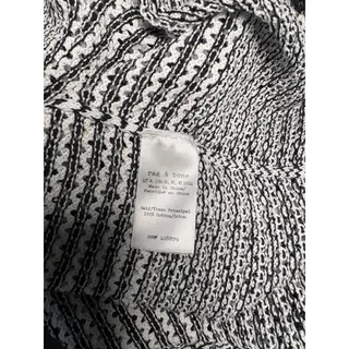Photo of Rag & Bone JEAN L Black White Open Knit Cotton Sweater