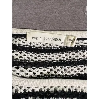Photo of Rag & Bone JEAN L Black White Open Knit Cotton Sweater