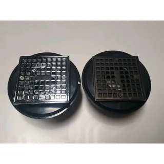 Photo of Lot of 2 Shower Drain Tile-In 4x4 Square SS Strainer ABS Floor Drain Inserts