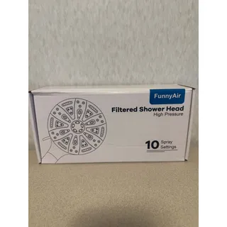 Photo of FunnyAir Filtered Shower Head 10 Spray Settings Handheld High Pressure Chrome