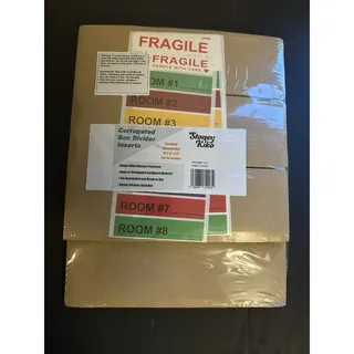 Photo of Stoney Kiko Corrugated Box Divider Inserts for 16x12x12 Moving Box Room Labels