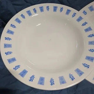 Photo of Oxford Made in Brazil Two Luncheon Salad Plates Blue Floral Edge Vintage