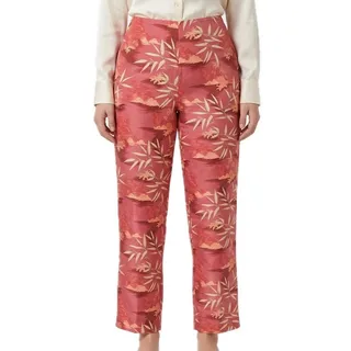 Photo of Vintage Tommy Bahama Pink Beige Palm Leaf 100% Silk High Rise Tropical Pants 14