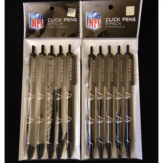 Photo of New Football Team Atlanta Falcons NFL Licensed Lot 10 Pack Black Ink Click Pens