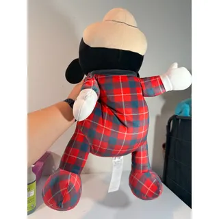 Photo of Disney Flannel Cuddleez Plush Mickey Mouse in Plaid PJ's 24" Holiday Valentines