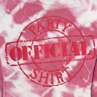 Photo of Vintage 80's Official Party Shirt Jerzees Tie Dye Puff Print Sweatshirt - M