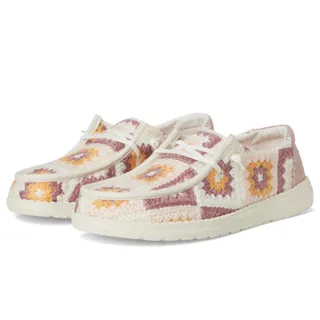 Photo of Hey Dude Wendy Cottage Crochet Flower Women’s Shoes Loafer Pink Size 11 Slip On