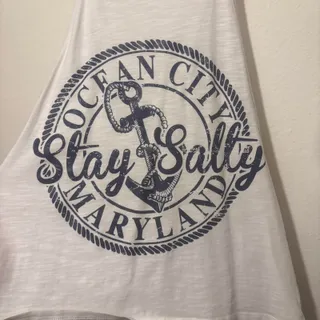 Photo of White tank top stay salty