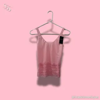 Photo of Pink floral lace tank top