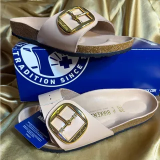 Photo of Birkenstock Madrid Sandel Big Buckle New Beige Natural Leather Size 38 Comfort