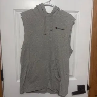 Photo of Champion grey sleeveless hoodie size