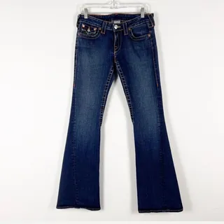 Photo of Y2K True Religion Jeans Low Rise Joey Bootcut Flare Leg 27 Dark Wash Denim Jeans