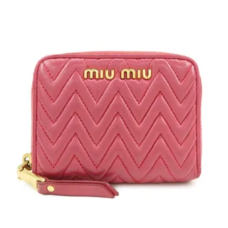 Photo of Miu Miu Logo Nappa Leather Coin Purse Pink