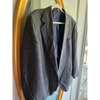 Photo of Vintage Haggar Tweed Plaid Houndstooth Blazer Sport Coat Made in USA 2-Button