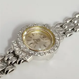 Photo of Vintage Rolex Precision 2604-9 18K White Gold Diamond Ladies Watch- Serviced